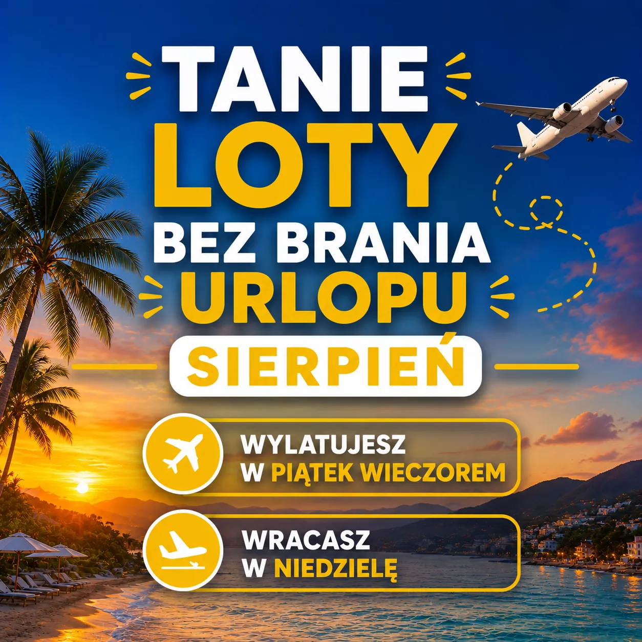 Tanie loty bez brania urlopu